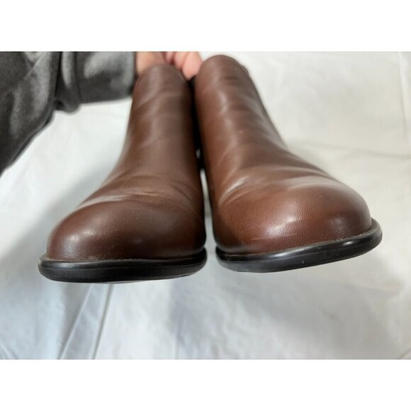 Munro Womens Shari Boot Size 9.5 Brown Leather Chelsea Bootie Block Heel Pull On - Picture 9 of 13